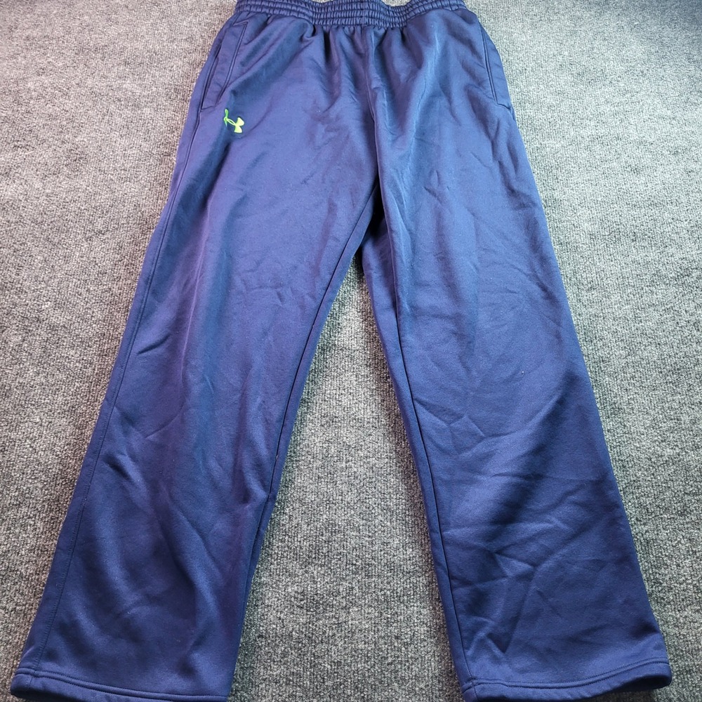 Under Armour Mens Track Pants Large LG Blue Athletic Training Warm Up Lounge